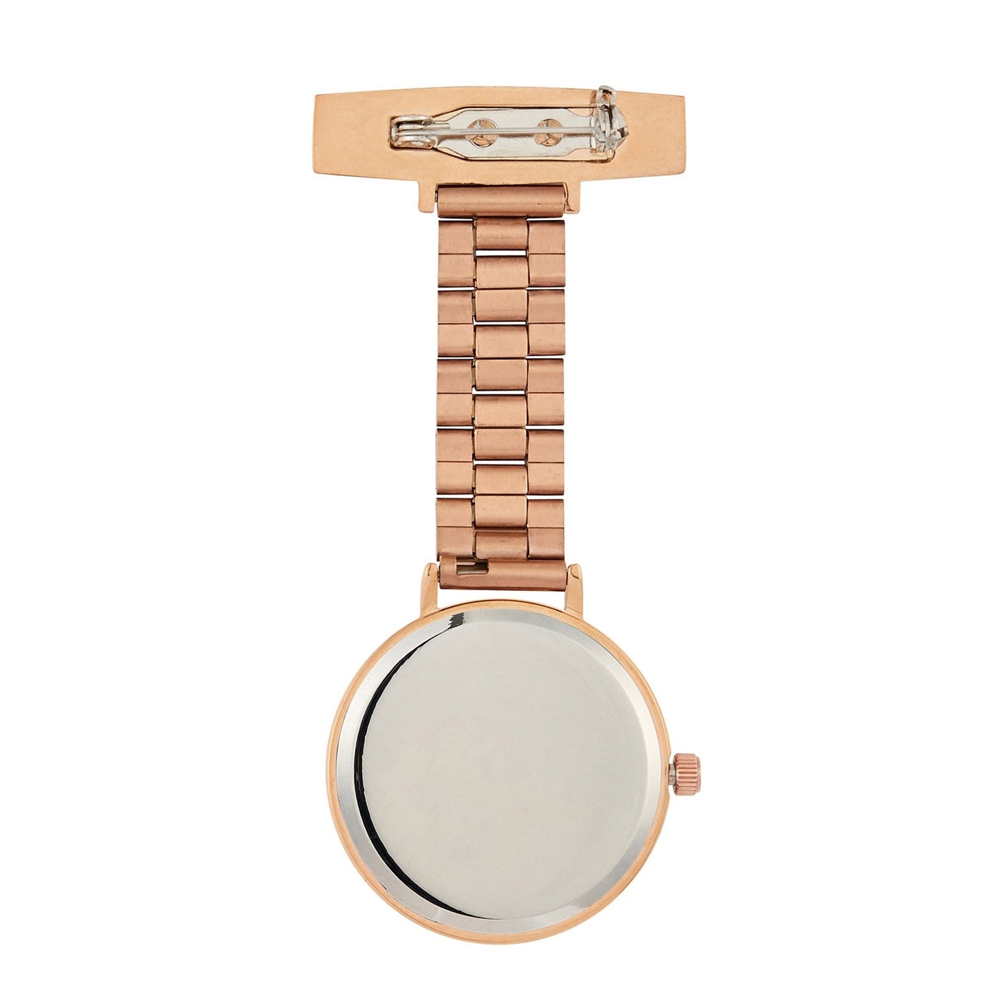 Annie Apple Nurses Fob Watch - Meraki - Silver/Rose Gold - Link - 35mm