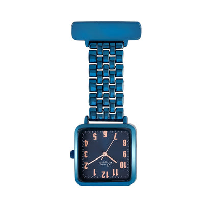 Annie Apple Nurses Fob Watch - Eunoia - Rose Gold/Blue - Link - 28mm