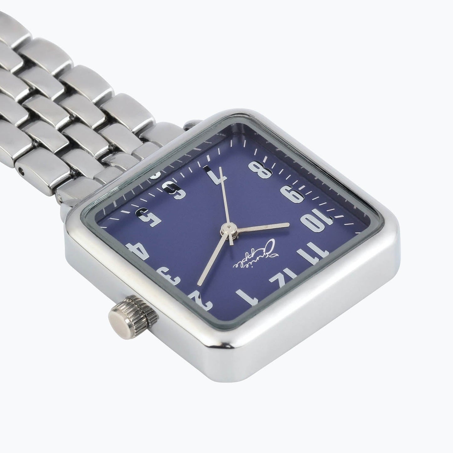 Annie Apple Nurses Fob Watch - Eunoia - Navy/Silver - Link - 28mm