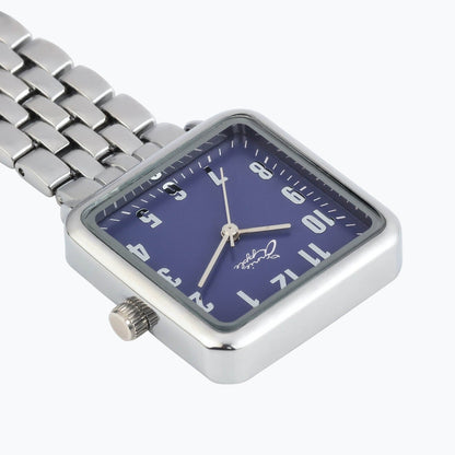 Annie Apple Nurses Fob Watch - Eunoia - Navy/Silver - Link - 28mm