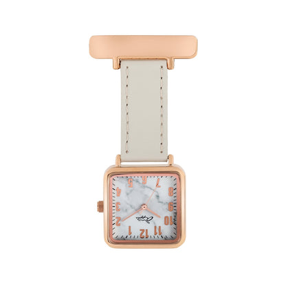 Annie Apple Nurses Fob Watch - Eunoia - Rose Gold/Grey - Leather - 28mm