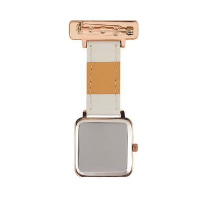 Annie Apple Nurses Fob Watch - Eunoia - Rose Gold/Grey - Leather - 28mm