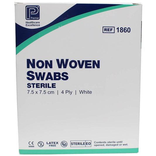Non-Woven Sterile Swabs - 7.5 x 7.5cm 4 Ply - 40 Packs Of 5