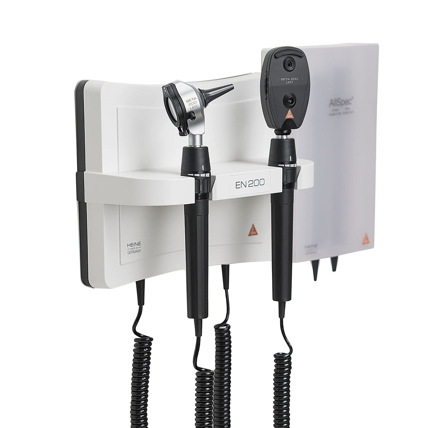 HEINE EN200 LED Wall Diagnostic Station - With Beta 400 LED Otoscope & Beta 200 LED Ophthalmoscope