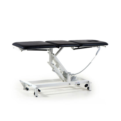 Stabil Komfort 3-Section Hydraulic  Plinth - White Frame - Black Upholstery