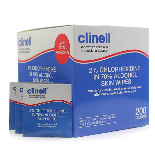 Clinell Alcohol 2% Chlorhexidine Skin Wipes x 200