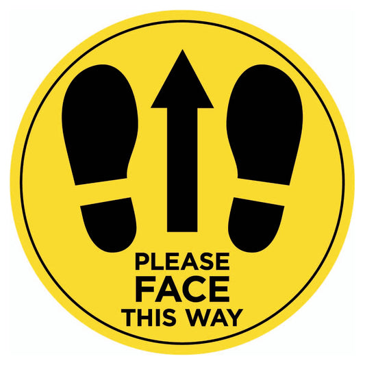 Lift floor stickers – Please face this way – 200mm - Single