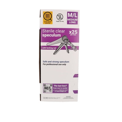 Medipro Vaginal Speculum with Lock - Box of 25 - Medium Long