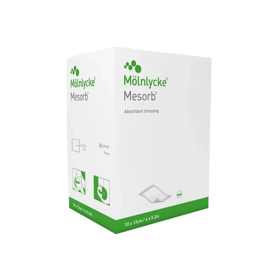 Mesorb Absorbent Dressing with Exudate Barrier - 10cm x 10cm - Pack of 10