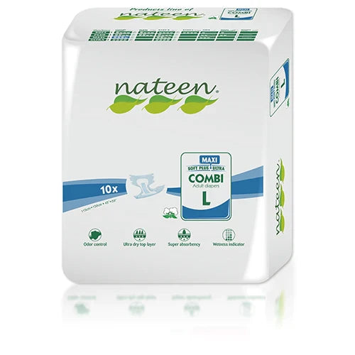 Nateen All-in-one maxi night time (absorbs 3900ml) x 10 Pack - Extra Large Max