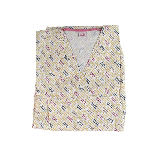 NIGHTDRESS: Polycotton, Huo, Hospital Use Only Print, Open Back, XL - Single