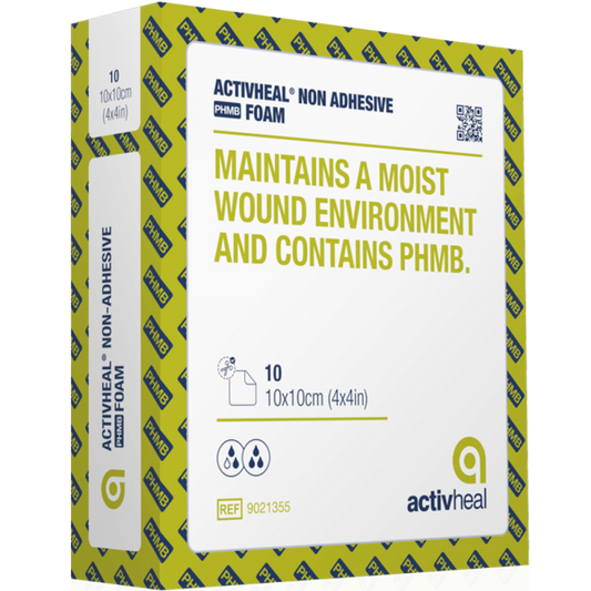 Activheal foam non-adhesive 7.5 x 7.5cm pack of 10