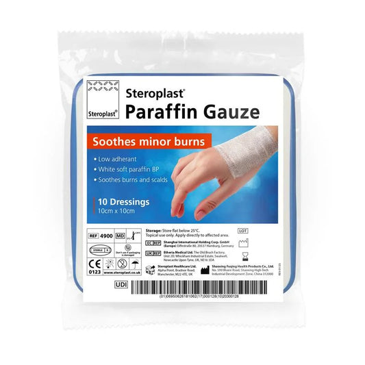 Paraffin Gauze 10cm x 10cm - Pack of 10