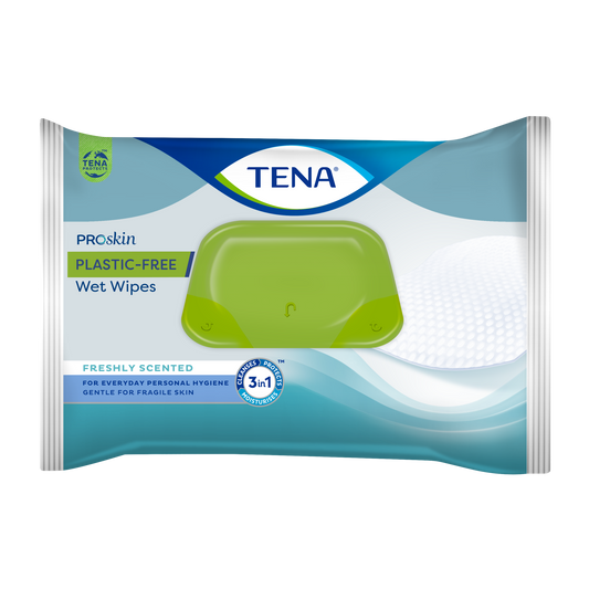 TENA ProSkin Plastic-Free Wet Wipe (30cm x 20cm) - Pack of 48 Wipes