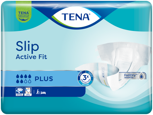 TENA Slip Active Fit Plus (PE Backed) - Large - Pack of 30