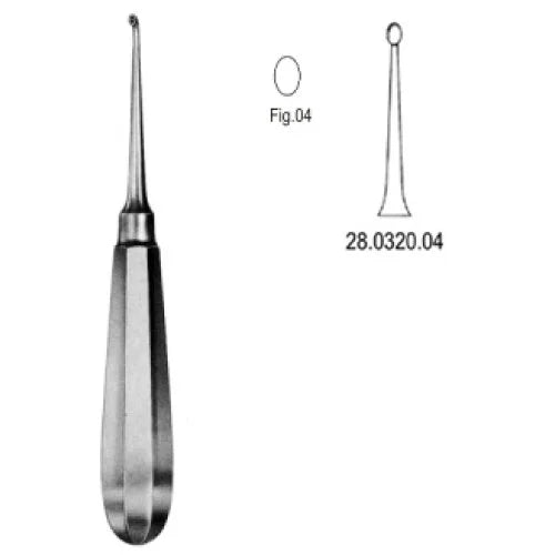 USA Model Curette - Straight Fig 4 - 16cm