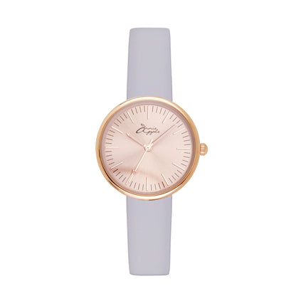 Annie Apple Nurses Fob Watch - Venus - Rose Gold Mesh - Lilac Leather - 35mm