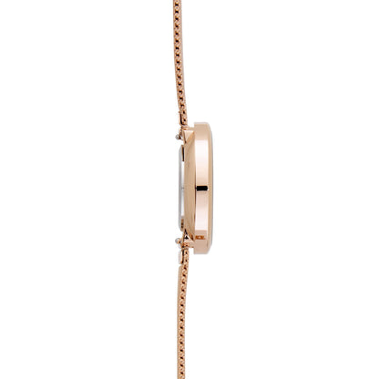 Annie Apple Nurses Fob Watch - Venus - Rose Gold Mesh - Lilac Leather - 35mm